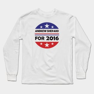 Re-Elect Andrew Shepard 2016 (Blue & Red Circle) Long Sleeve T-Shirt